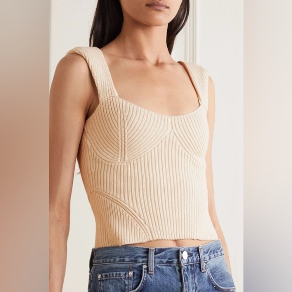Staud kira knit bustier top